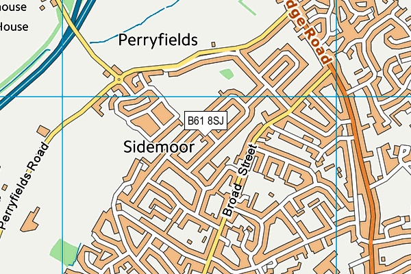 B61 8SJ map - OS VectorMap District (Ordnance Survey)