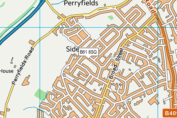 B61 8SQ map - OS VectorMap District (Ordnance Survey)