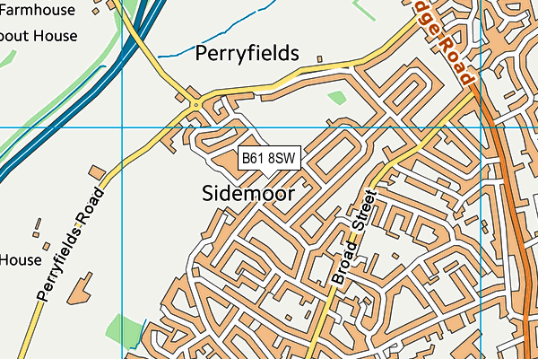 King George V Playing Field (Bromsgrove) map (B61 8SW) - OS VectorMap District (Ordnance Survey)