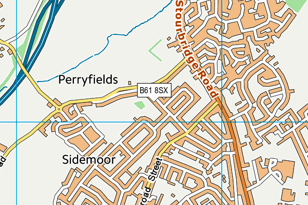 B61 8SX map - OS VectorMap District (Ordnance Survey)
