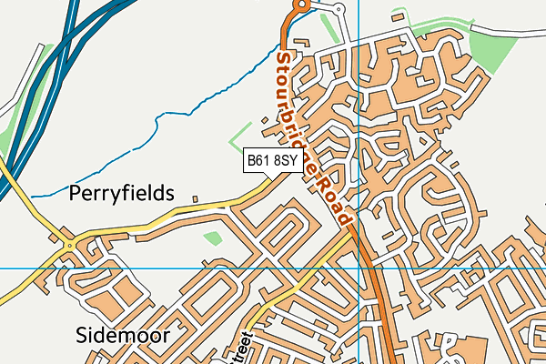 B61 8SY map - OS VectorMap District (Ordnance Survey)