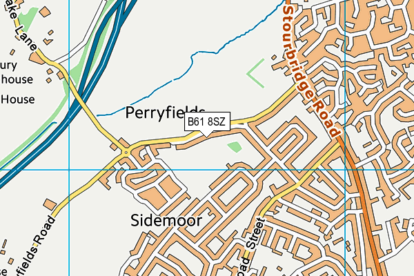 B61 8SZ map - OS VectorMap District (Ordnance Survey)