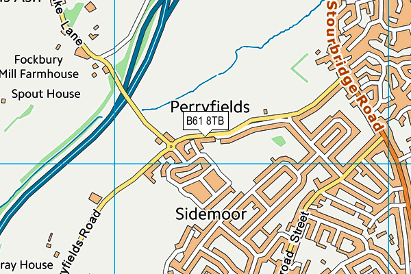 B61 8TB map - OS VectorMap District (Ordnance Survey)