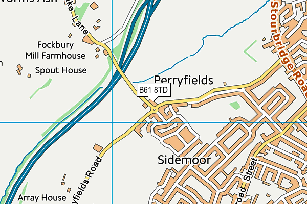 B61 8TD map - OS VectorMap District (Ordnance Survey)