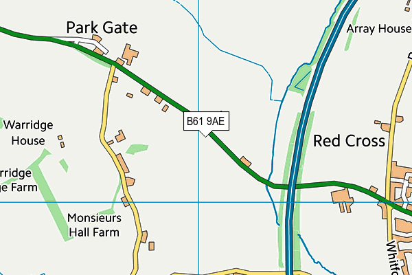 B61 9AE map - OS VectorMap District (Ordnance Survey)