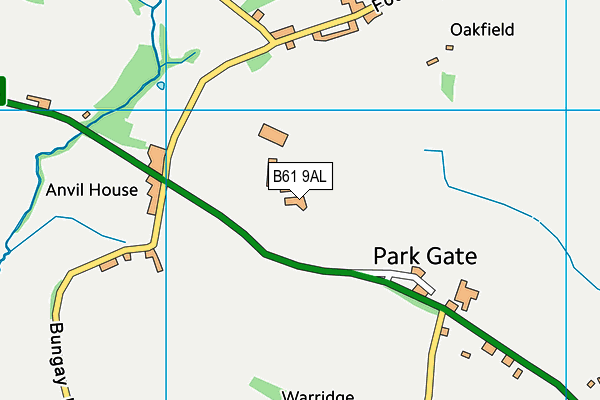 B61 9AL map - OS VectorMap District (Ordnance Survey)