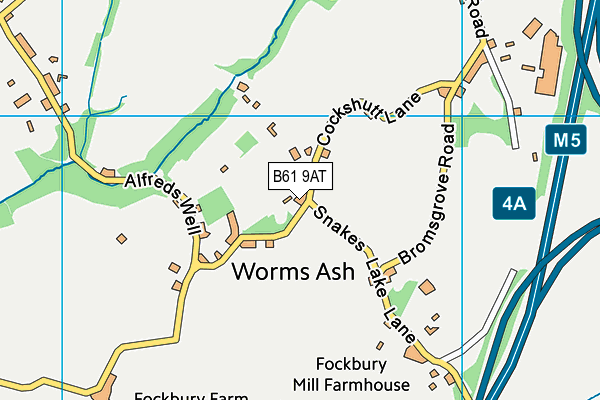 B61 9AT map - OS VectorMap District (Ordnance Survey)