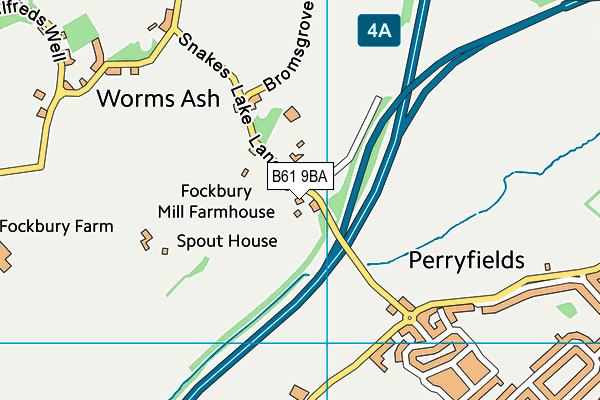 B61 9BA map - OS VectorMap District (Ordnance Survey)