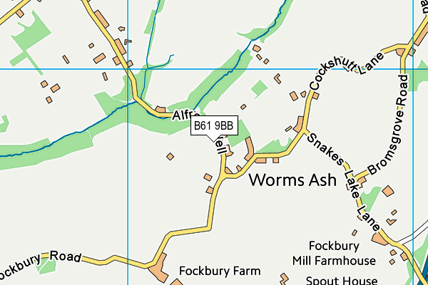 B61 9BB map - OS VectorMap District (Ordnance Survey)