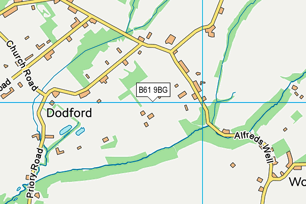 B61 9BG map - OS VectorMap District (Ordnance Survey)