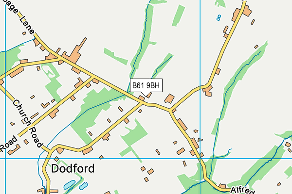 B61 9BH map - OS VectorMap District (Ordnance Survey)