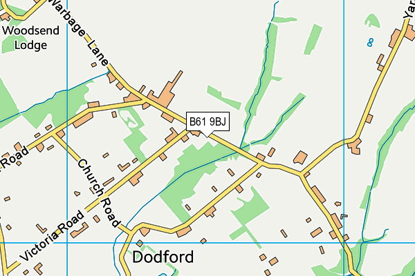 B61 9BJ map - OS VectorMap District (Ordnance Survey)