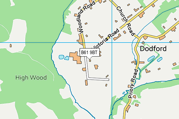 B61 9BT map - OS VectorMap District (Ordnance Survey)