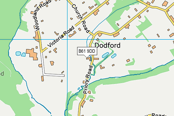 Dodford Village Hall map (B61 9DD) - OS VectorMap District (Ordnance Survey)