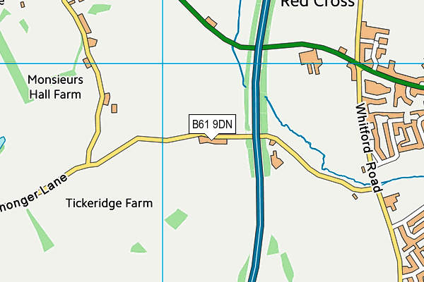 B61 9DN map - OS VectorMap District (Ordnance Survey)