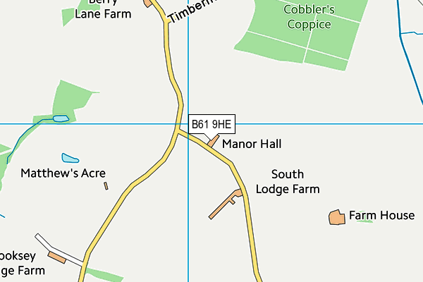 B61 9HE map - OS VectorMap District (Ordnance Survey)