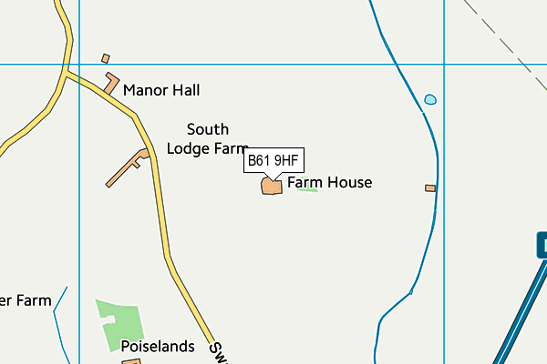 B61 9HF map - OS VectorMap District (Ordnance Survey)