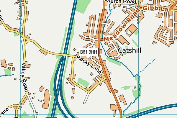 B61 9HH map - OS VectorMap District (Ordnance Survey)
