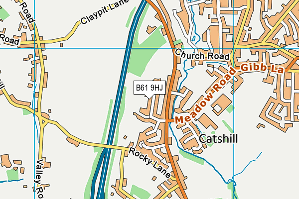 B61 9HJ map - OS VectorMap District (Ordnance Survey)
