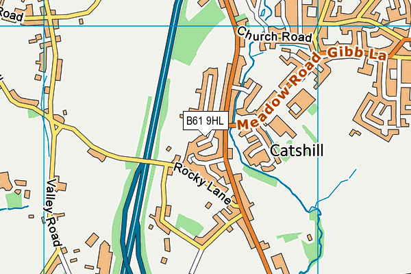 B61 9HL map - OS VectorMap District (Ordnance Survey)