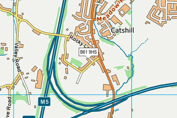 B61 9HS map - OS VectorMap District (Ordnance Survey)