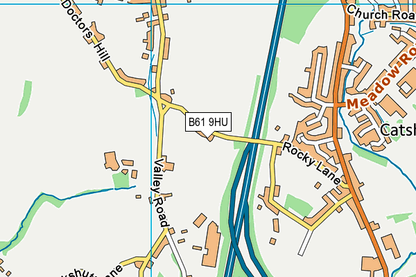B61 9HU map - OS VectorMap District (Ordnance Survey)