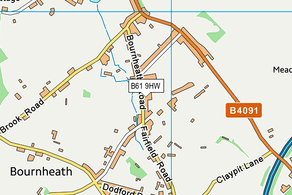 B61 9HW map - OS VectorMap District (Ordnance Survey)