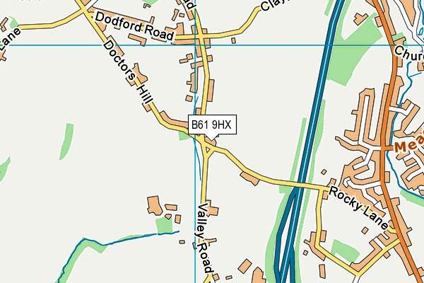 B61 9HX map - OS VectorMap District (Ordnance Survey)