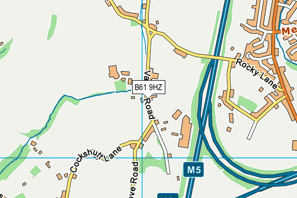 B61 9HZ map - OS VectorMap District (Ordnance Survey)