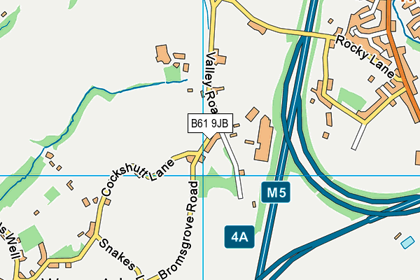 B61 9JB map - OS VectorMap District (Ordnance Survey)