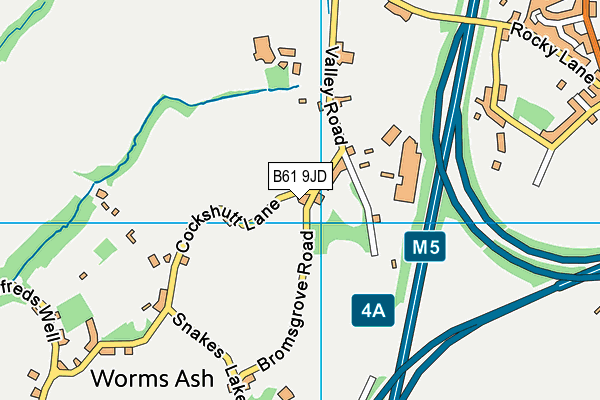 B61 9JD map - OS VectorMap District (Ordnance Survey)