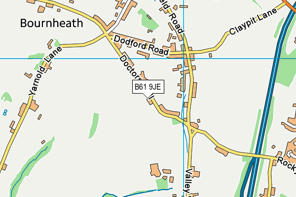 B61 9JE map - OS VectorMap District (Ordnance Survey)