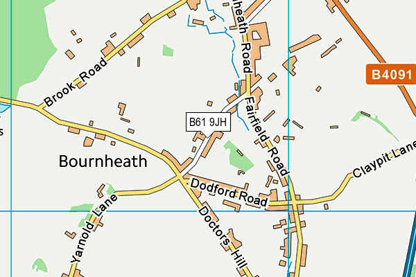 B61 9JH map - OS VectorMap District (Ordnance Survey)