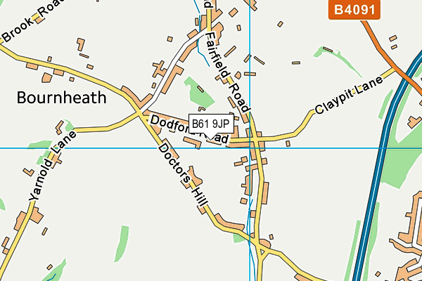 B61 9JP map - OS VectorMap District (Ordnance Survey)