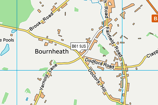 B61 9JS map - OS VectorMap District (Ordnance Survey)