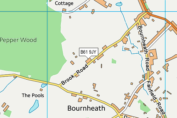 B61 9JY map - OS VectorMap District (Ordnance Survey)