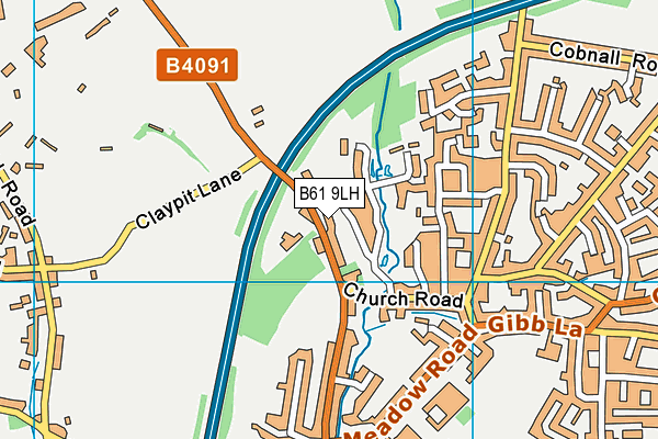 B61 9LH map - OS VectorMap District (Ordnance Survey)