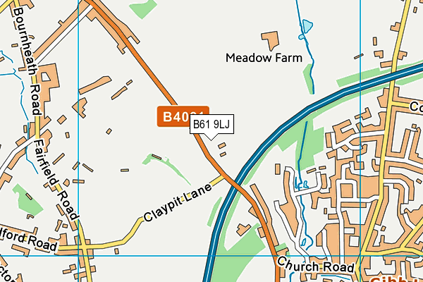B61 9LJ map - OS VectorMap District (Ordnance Survey)