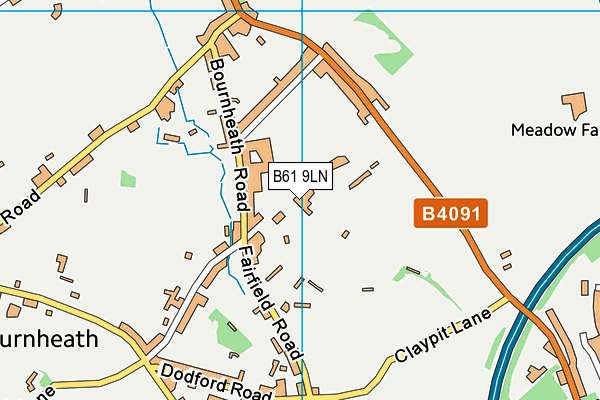 B61 9LN map - OS VectorMap District (Ordnance Survey)