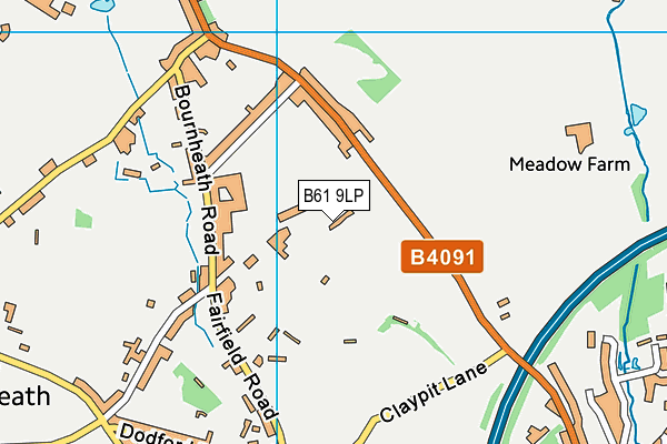 B61 9LP map - OS VectorMap District (Ordnance Survey)