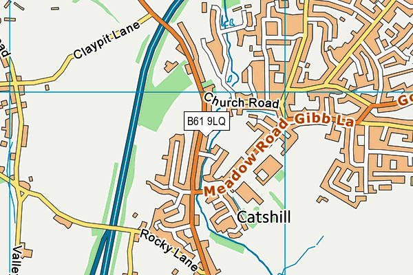 B61 9LQ map - OS VectorMap District (Ordnance Survey)