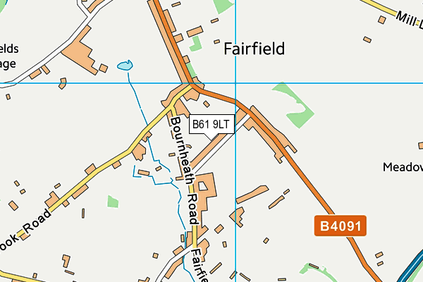 B61 9LT map - OS VectorMap District (Ordnance Survey)