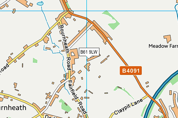 B61 9LW map - OS VectorMap District (Ordnance Survey)