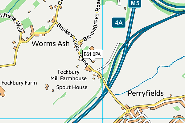 B61 9PA map - OS VectorMap District (Ordnance Survey)