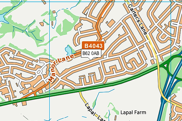 B62 0AB map - OS VectorMap District (Ordnance Survey)