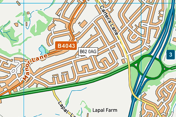 B62 0AG map - OS VectorMap District (Ordnance Survey)