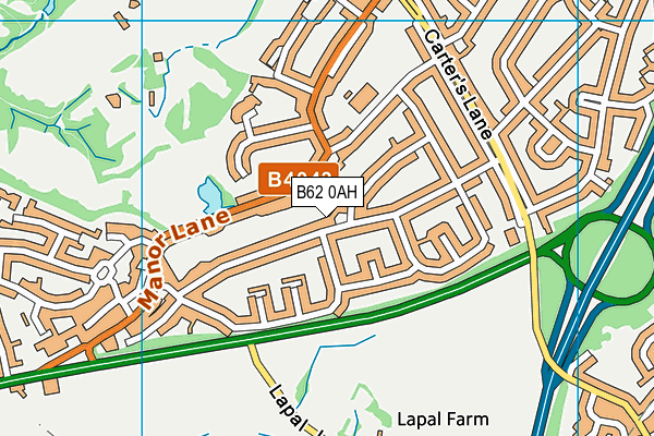 B62 0AH map - OS VectorMap District (Ordnance Survey)