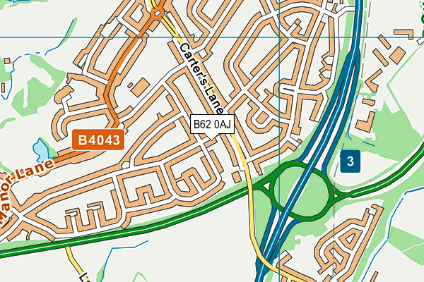 B62 0AJ map - OS VectorMap District (Ordnance Survey)