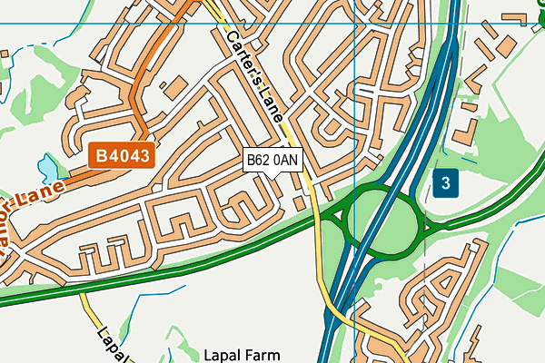 B62 0AN map - OS VectorMap District (Ordnance Survey)