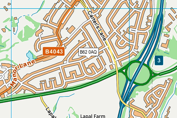 B62 0AQ map - OS VectorMap District (Ordnance Survey)